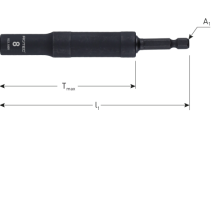 Hoekdopsleutel flexibel 15° E6,3 bitopname SW 8x115/62
