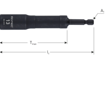 Hoekdopsleutel flexibel 15° E6,3 bitopname SW 13x115